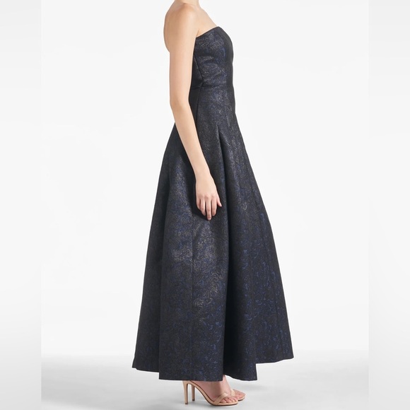 Sachin & Babi Black/Midnight Jacquard Strapless Margaux Formal Gown - 0 - Picture 10 of 12